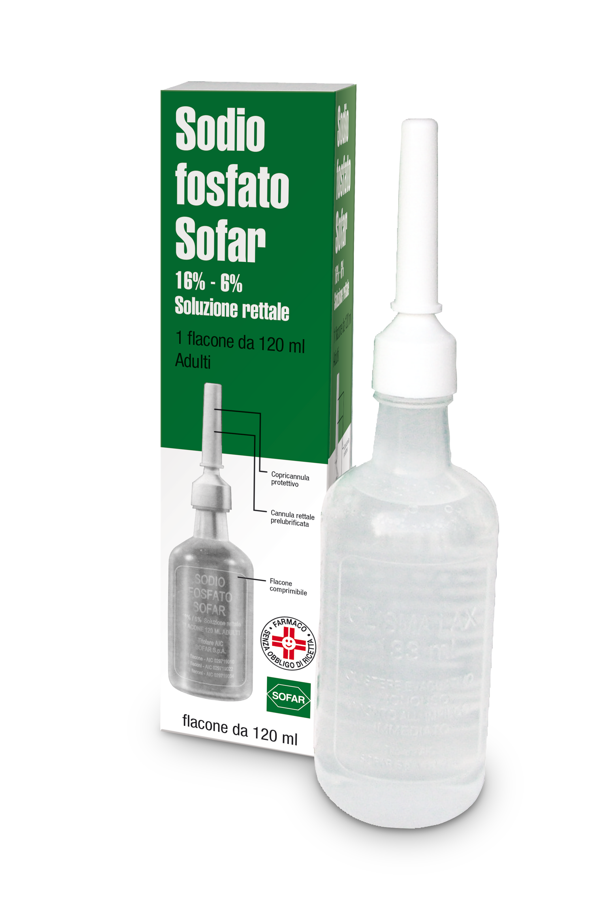 Sodio fosfato alfasigma 16%/6% soluzione rettale sodio fosfato monobasico monoidrato/sodio fosfato dibasico eptaidrato