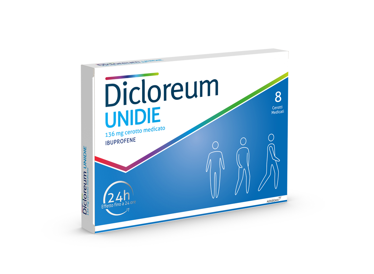Dicloreum unidie 136 mg cerotto medicato  ibuprofene