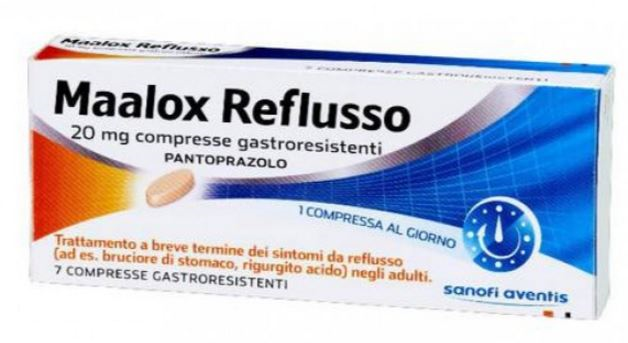 Maalox reflusso 20 mg compresse gastroresistenti    pantoprazolo