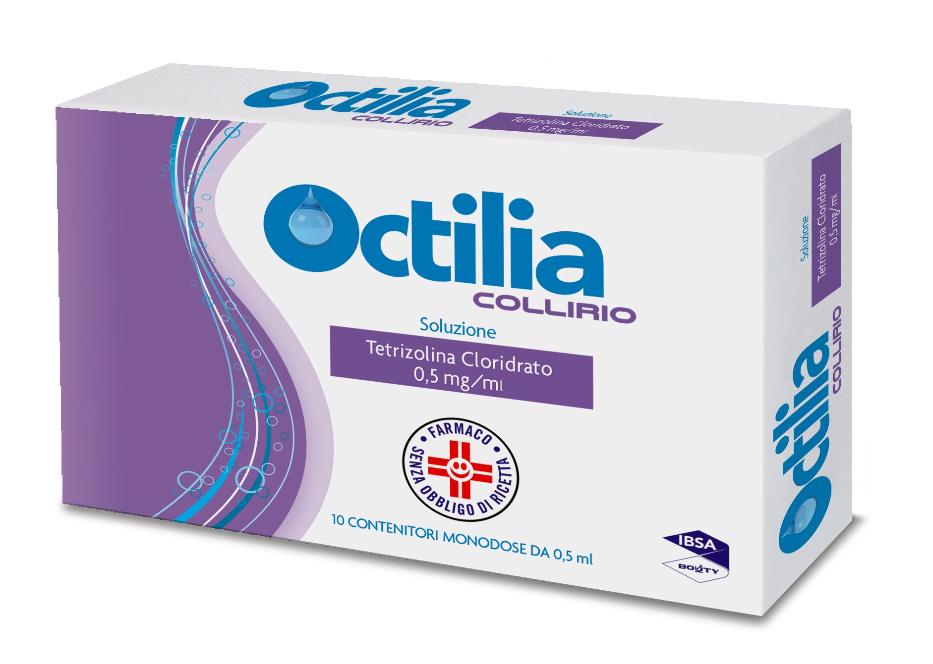 Octilia 0,5 mg/ml collirio, soluzione, 10 contenitori monodose da 0.5 ml  tetrizolina cloridrato