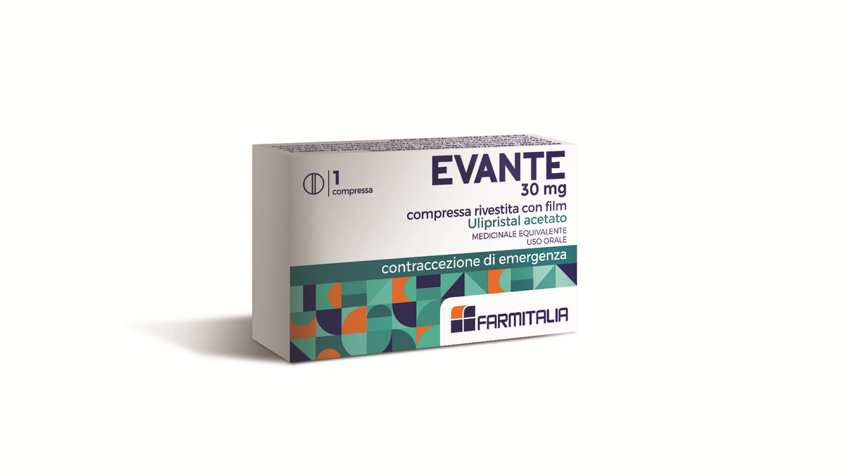 Evante  30 mg compressa rivestite con film  ulipristal acetato  medicinale equivalente