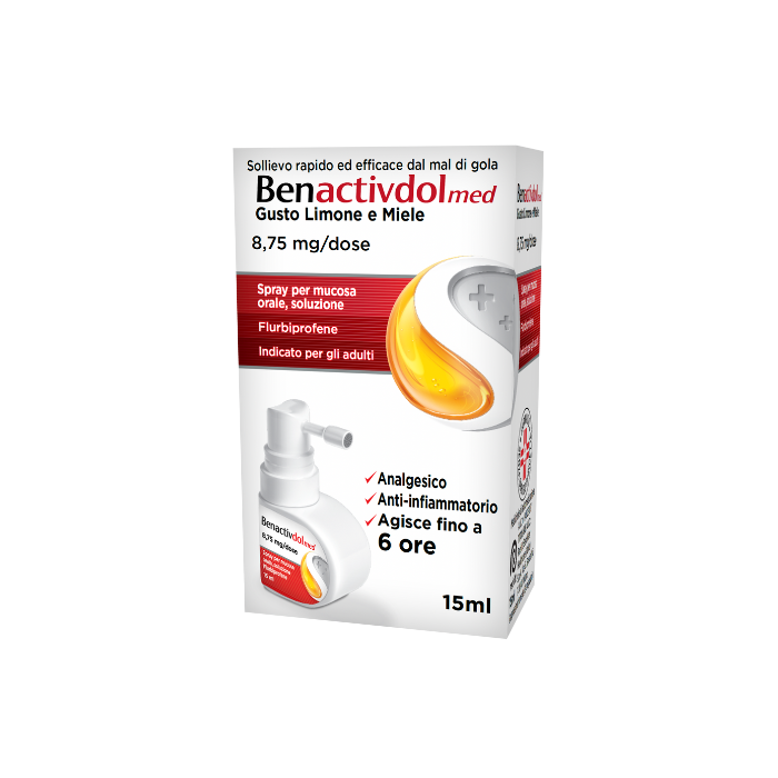 Benactivdolmed 8,75 mg/dose spray per mucosa orale, soluzione  flurbiprofene