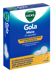 Vicks gola 5 mg/1 mg pastiglie 24 pastiglie gusto miele in blister al-pvc/petfe