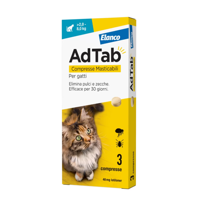Adtab*3cpr 48mg gatti 2-8kg