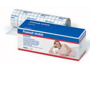 Fascia autoadesiva ipoallergenica fissaggio cateteri fixomull stretch. supporto in poliestere non tessuto bianco, massa in policarbonato senza resine e gomme naturali. 5x500cm