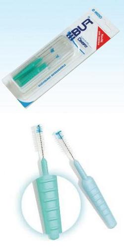 Ebur scovolino medio con manico in astuccio tascabile 5 pezzi
