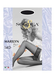 Marilyn 140 sheer calza autoreggente nero 1