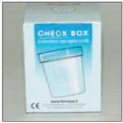 Contenitore per urine check box in polipropilene tappo a vite con spazio scrivibile 120 ml 1 pezzo