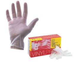 Guanto in vinile vinyl pro monouso misura media 100 pezzi
