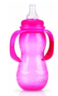 Nuby biberon da 300ml standard con manici e tettarella no drip