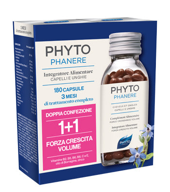 Phyto phytophanere 1 + 1 90 capsule + 90 capsule contenitore di vetro