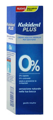 Kukident plus 0% crema adesiva per protesi dentarie 40 g