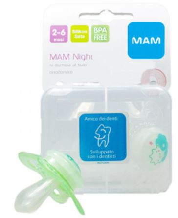 Mam night succhietto 2-6 mesi silicone confezione doppia