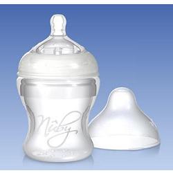 Nuby nt biberon da 210ml in silicone con cappuccio protettivo tettarella extra soffice a flusso medio