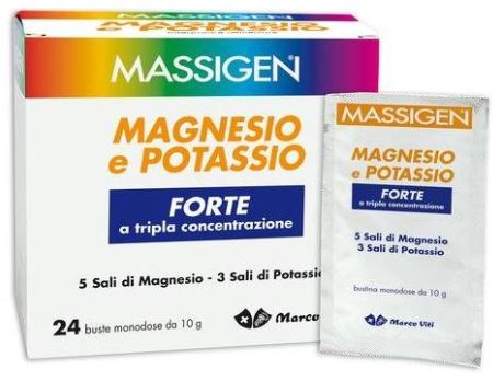 Massigen magnesio/potassio forte 24 buste 10 g