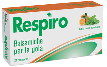 Caramelle balsamiche per la gola respiro gusto menta mandarino 24 pezzi
