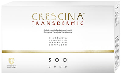 Trattamento completo crescina transdermic ri-crescita 500 uomo 10+10 fiale da 3,5 ml