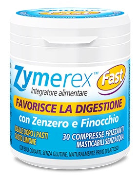 Zymerex fast 30 compresse masticabili con zenzero e finocchio gusto limone