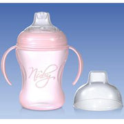 Nuby nt tazza da 240ml rosa con manici removibili beccuccio antigoccia a flusso regolabile e cappuccio protettivo