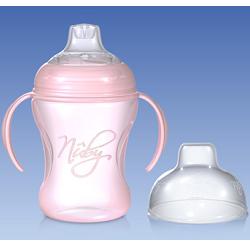 Nuby nt tazza da 240ml rosa con manici removibili beccuccio antigoccia a flusso regolabile e cappuccio protettivo