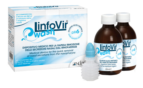 Soluzione per irrigazione nasale linfovir wash 2 flaconi da 250ml