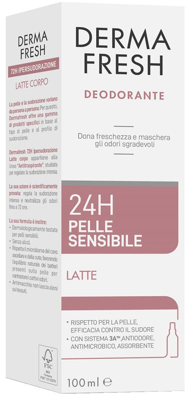Dermafresh 24h pelle sensibile latte 100 ml
