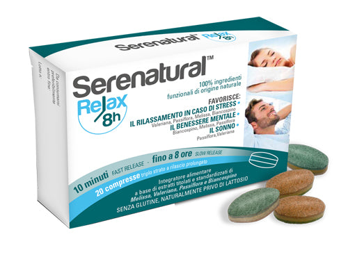 Serenatural relax 8h 20 compresse triplo strato a rilascio prolungato