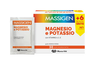 Massigen magnesio e potassio 24 bustine +6 gratis