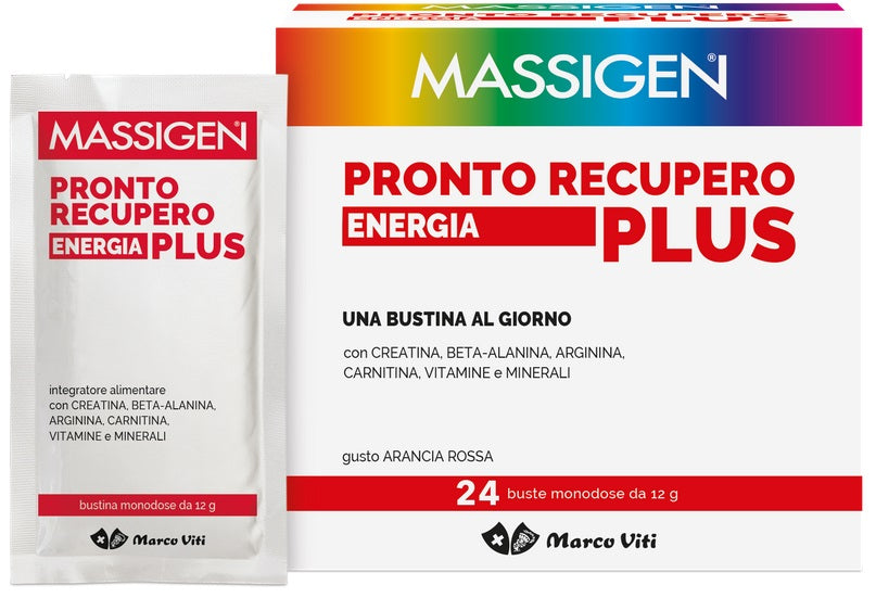 Massigen pronto recupero energia plus 24 bustine 12 g