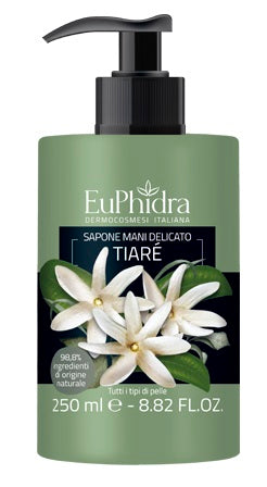 Euphidra sapone liquido mani tiare' in flacone con etichetta dispenser