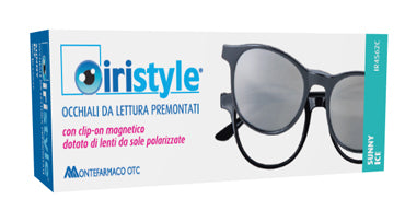 Occhiale da lettura premontato iristyle sunny ice +3,00 con clip on magnetico dotato di lenti da sole polarizzate 1 paio