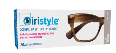Occhiale da lettura premontato iristyle elle bronze +1,50 con ciondolo appendi-occhiale e astuccio coordinato 1 paio