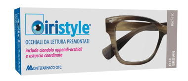 Occhiale da lettura premontato iristyle elle brown +1,00 con ciondolo appendi-occhiale e astuccio coordinato 1 paio