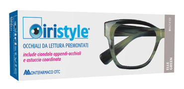Occhiale da lettura premontato iristyle elle green +1,50 con ciondolo appendi-occhiale e astuccio coordinato 1 paio