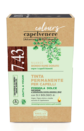 Capelvenere colours tinta capelli 7,43n biondo rame dorato
