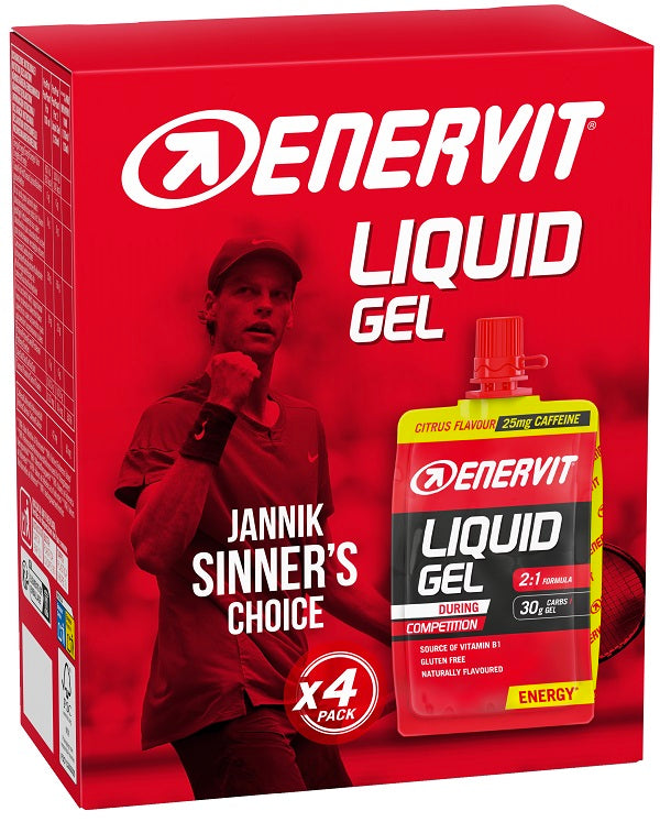 Enervit sport liquid gel citrus con caffeina 4 pezzi da 60 ml