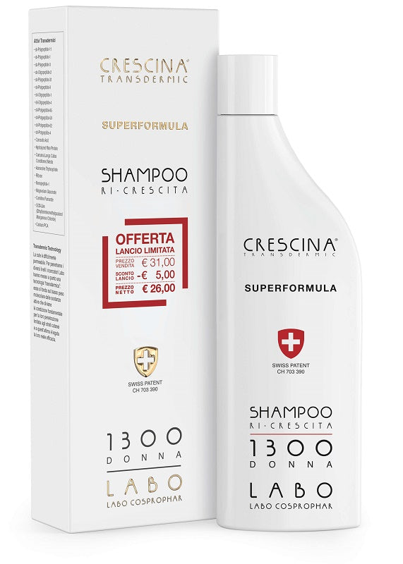 Shampoo crescina ri-crescita superformula 1300 donna 150 ml