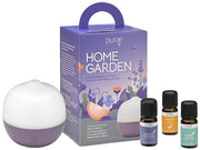 Purae kit home garden diffusore piper verbena con 3 olii essenziali bio 5 ml