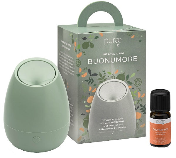 Purae kit ritrova il tuo buonumore diffusore blossom menta sinergia 5 ml