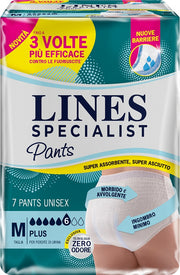 Pannolone per incontinenza lines specialist pants plus unisex m 7 pezzi