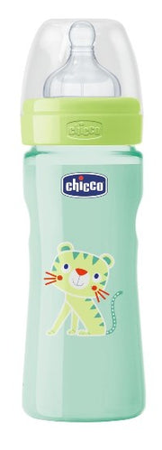 Chicco biberon well being colorato in polipropilene unisex da 250 ml medium silicone