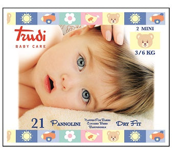 Trudi baby care pannolini dry fit mini 3/6 kg 21 pezzi