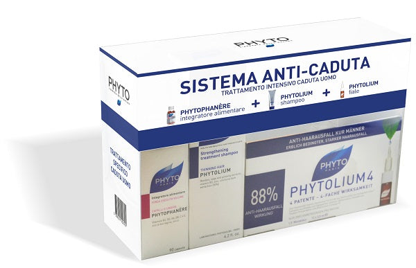 Coffret sistema phytolium 90 capsule + 12 fiale x 3,5 ml + shampoo