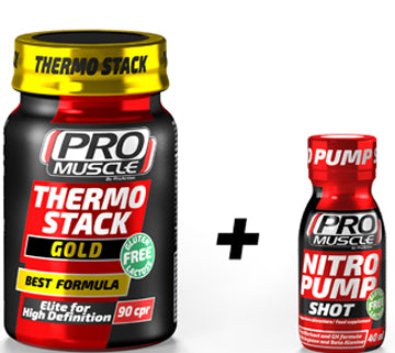 Promuscle thermo stack gold 90 compresse + nitro pump shot 40 ml