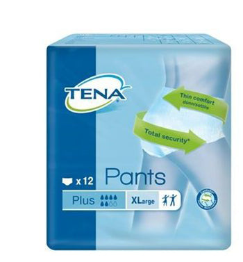 Pannolone pull up tena pants plus taglia extra large 12 pezzi