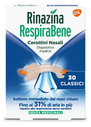 Rinazina respirabene cerotti nasali classici carton 30 pezzi