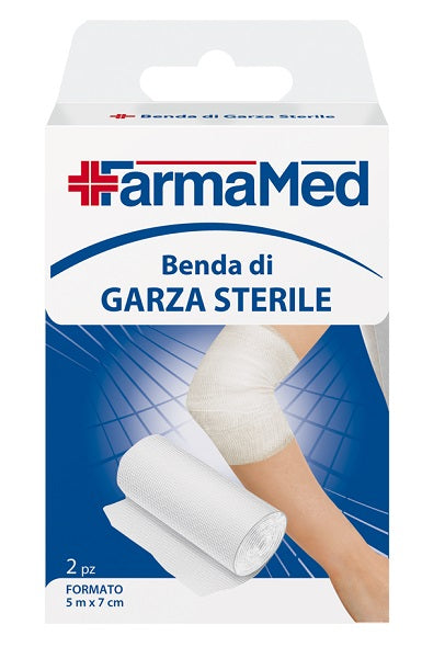 Benda di garza sterile farmamed 7x500 cm 2 pezzi