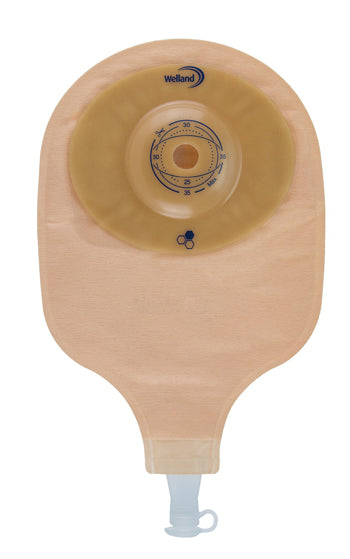 Sacca per urostomia trasparente ritagliabile aurum profile uro midi diametro 13-25 mm inizio convessita' 25 mm 10 pezzi