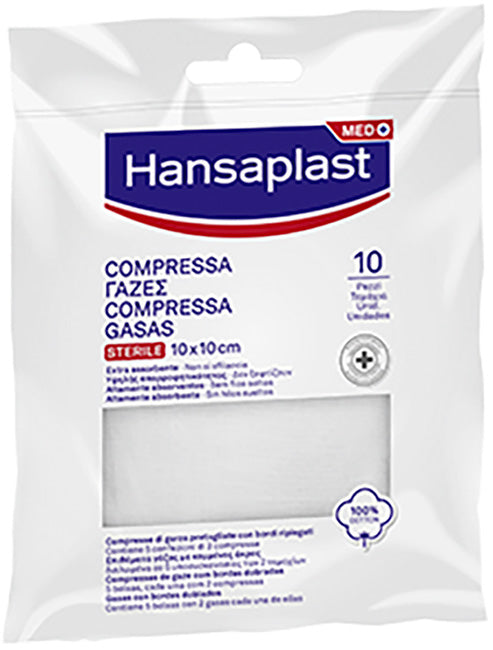 Hansaplast garza compressa 10 x 10 cm 10 pezzi