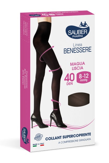 Collant supercoprente sauber 8-12mmhg nero 2